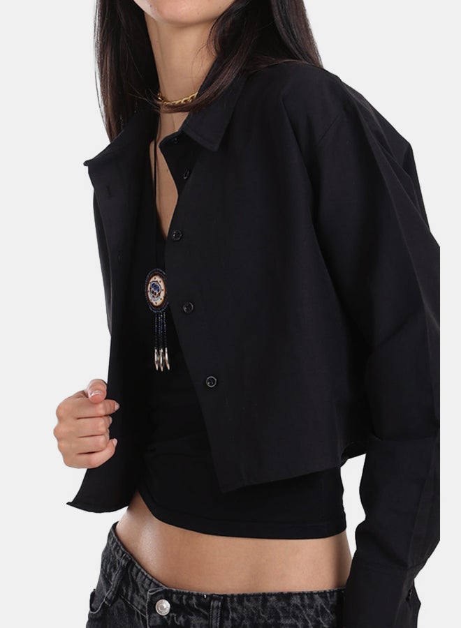 Carina Dropped Shoulder Cropped Shirt - Image 4