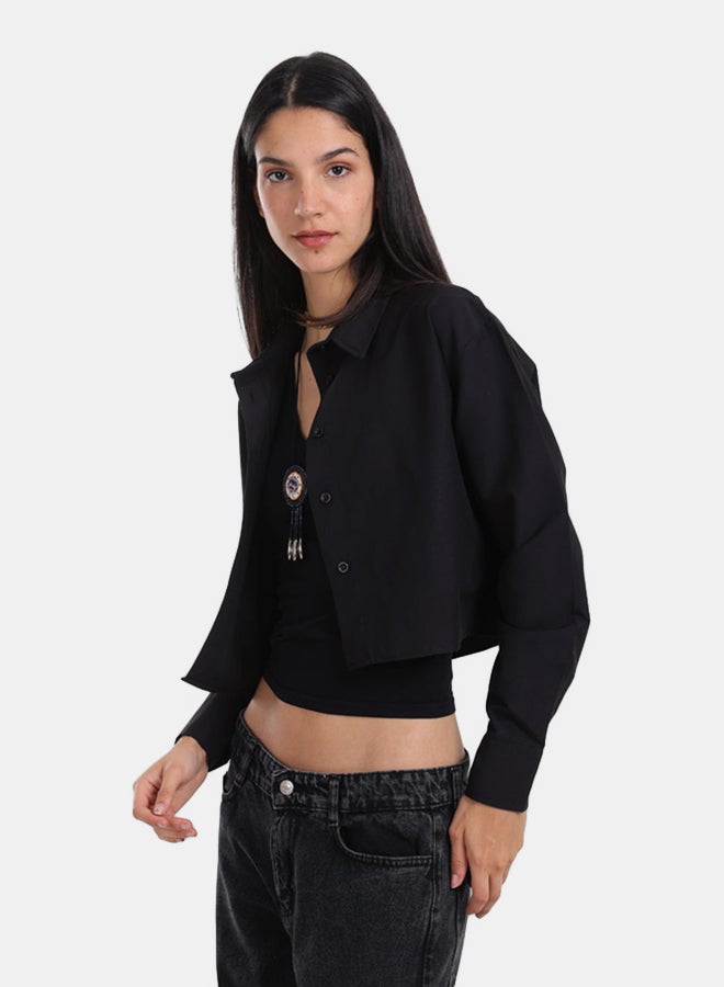 Carina Dropped Shoulder Cropped Shirt - Image 2