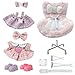 Ezcora Doll Car Seat 2 Outfit Set No Dolls Car Seat for 1017cm Dolls with Vent Clip Seat Stand Doll Clothes with Shoes Cute and Functional Accessories Set - Image 2