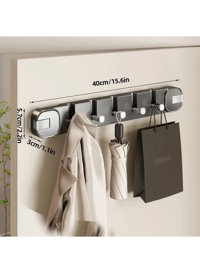 Modern Wall Mounted Suction Cup Hook Rack Gray Foldable Storage Box No Drilling - Image 1