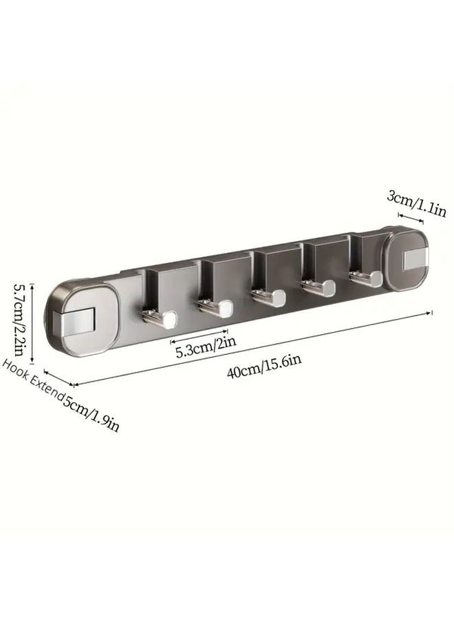 Modern Wall Mounted Suction Cup Hook Rack Gray Foldable Storage Box No Drilling - Image 3