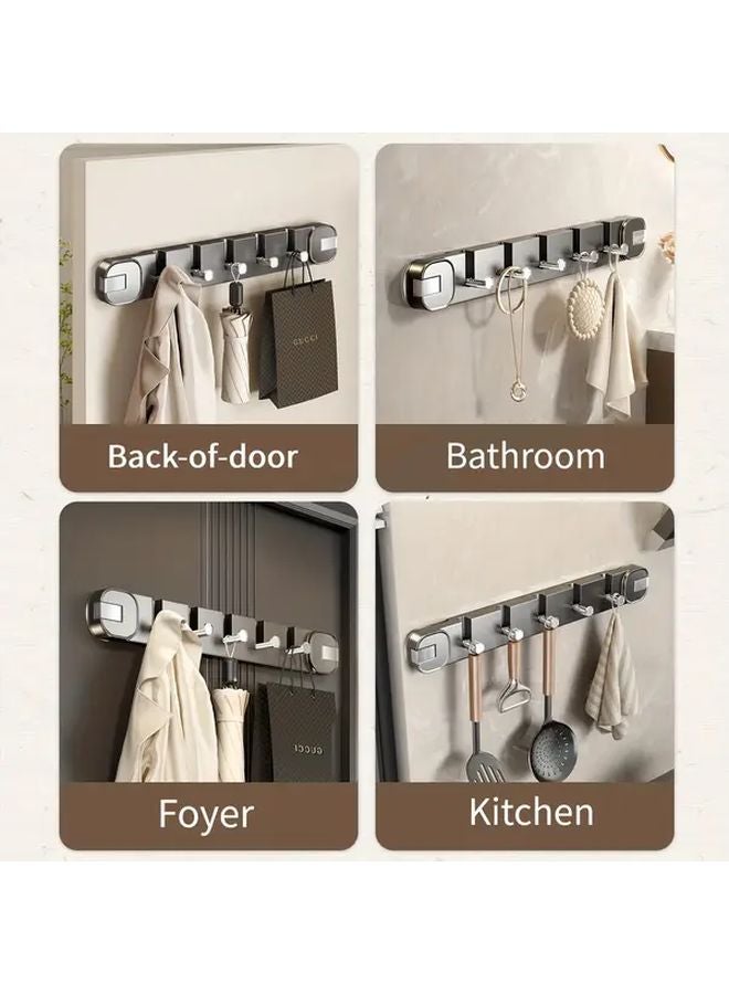 Modern Wall Mounted Suction Cup Hook Rack Gray Foldable Storage Box No Drilling - Image 4