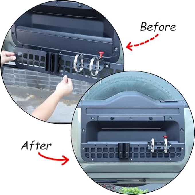 rayihni Tailgate Tool Fixing Bracket for 2020-2024 Land Rover Defender 90/110/130 Accessories, Aluminum Alloy Car Tailgate Tool Storage Holder Rack - Image 3