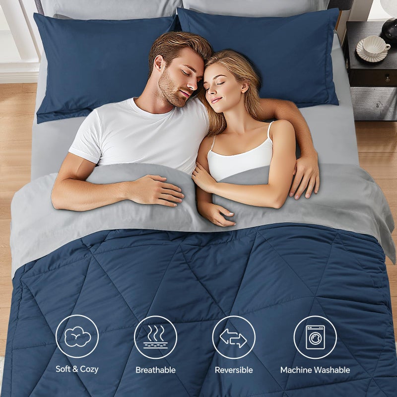 BEDELITE Queen Comforter Set 7 Pieces Bed in A Bag - Soft Microfiber Reversible Calm Blue Bed Set with Comforters, Sheets, Pillowcases & Shams, Cozy Luxury Bedding Sets for All Season - Image 2