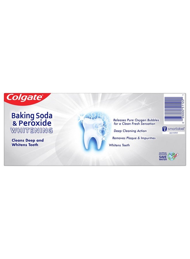 كولجيت معجون أسنان كولجيت بصودا الخبز والبيروكسيد - يُبيض الأسنان، يُحارب التسوس، ويُزيل البقع، بنكهة النعناع المنعش، 6 أونصات (عبوة من قطعتين) - Image 2