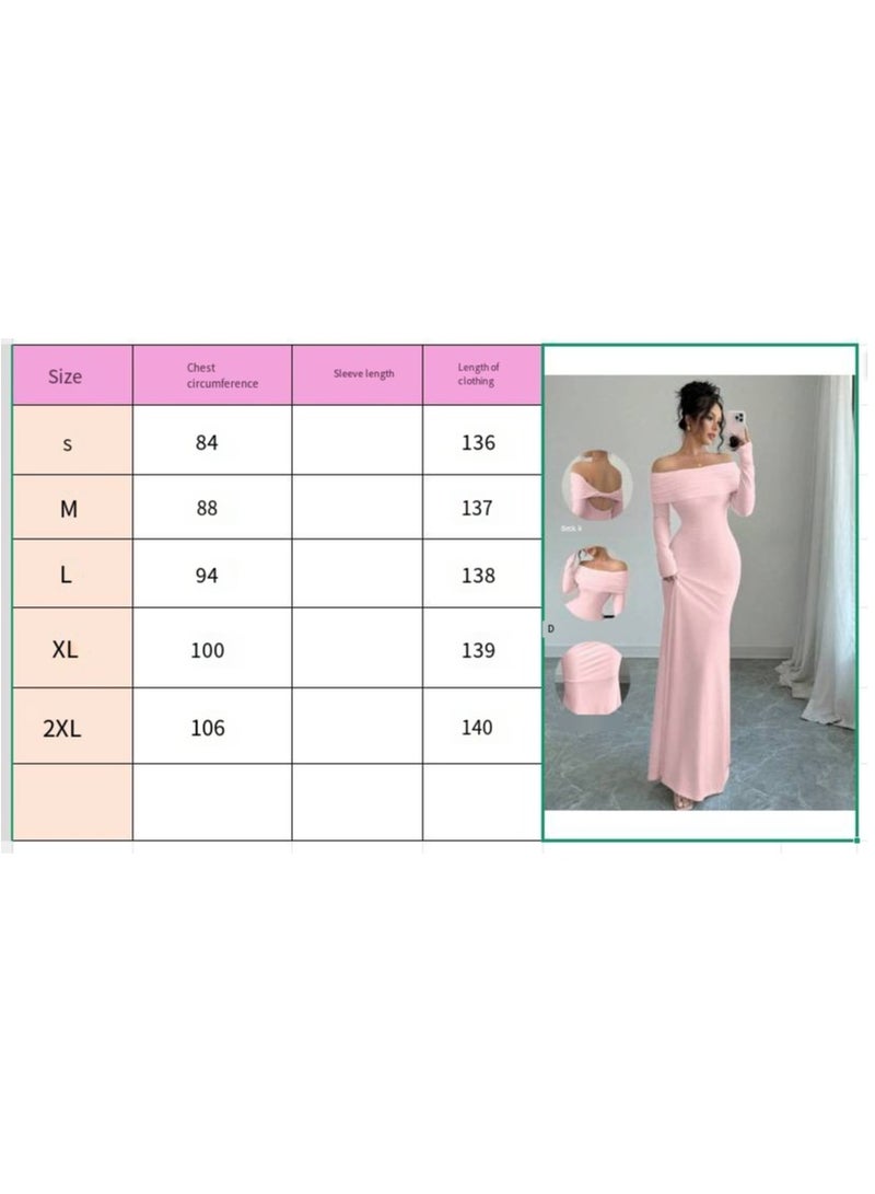 general فستان سهرة طويل ضيق بأكتاف مكشوفة ومجعد - Image 2