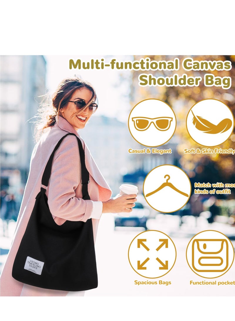 KASTWAVE Beginners Crochet Kit - 70 Pcs for Adults and Kids. Includes 16 Yarns, Crochet Hooks Set, Canvas Tote Bag. Complete Knitting & Crochet Supplies Kit(Black) - Image 2