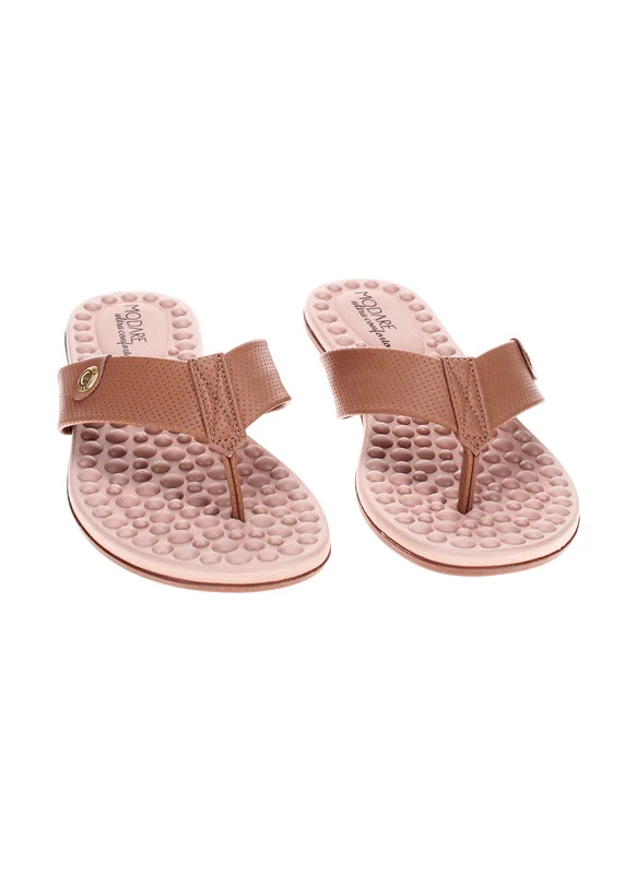 مودار Modare Ladies Flat Sandals Tan | Made In Brazil