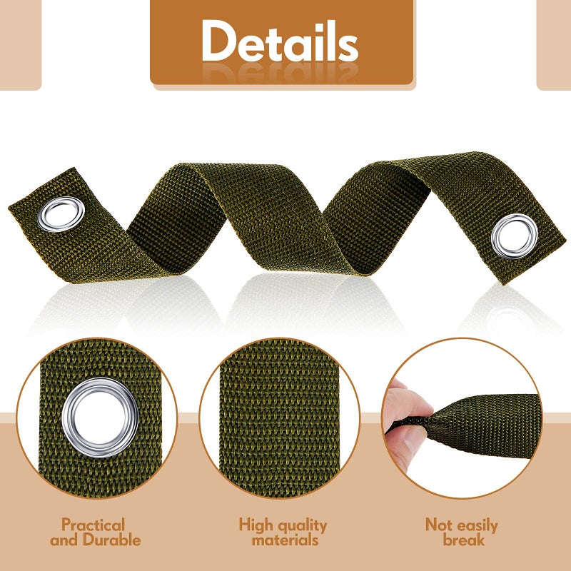 MTLEE 16 Pieces Tree Tie for Staking 16 in Tree Stake Kits Support Straps or Newly Planted Saplings and Hurricane Protection with Grommet Heavy Duty Ties(Pure Green) - Image 3