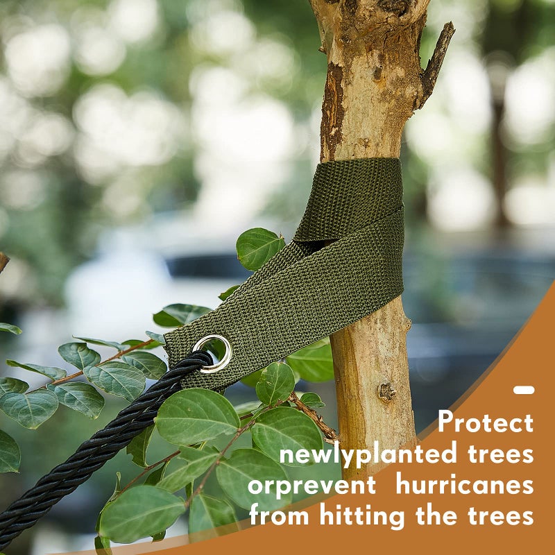 MTLEE 16 Pieces Tree Tie for Staking 16 in Tree Stake Kits Support Straps or Newly Planted Saplings and Hurricane Protection with Grommet Heavy Duty Ties(Pure Green) - Image 5