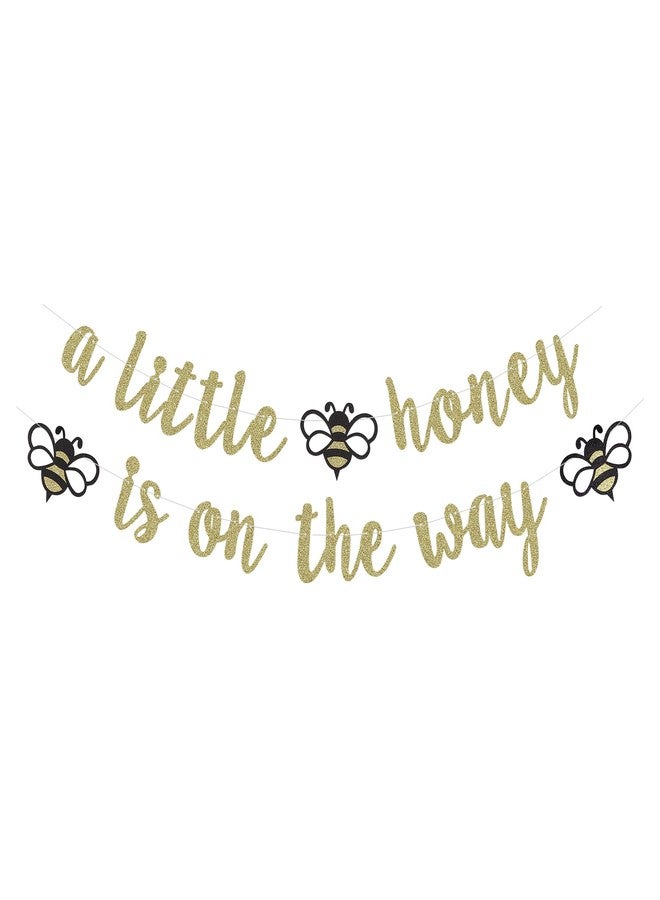 A Little Honey is on the Way Banner Gold Glitter Welcome Baby Bumble Bee Baby Shower Party Supplies Decorations
