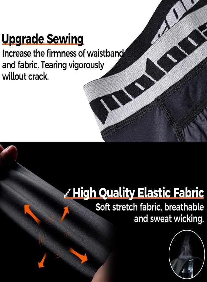 COOLOMG Boys Youth Padded Baseball Sliding Shorts w/Cup Pocket Slider Shorts for Softball Football, No Cup Black M - Image 4