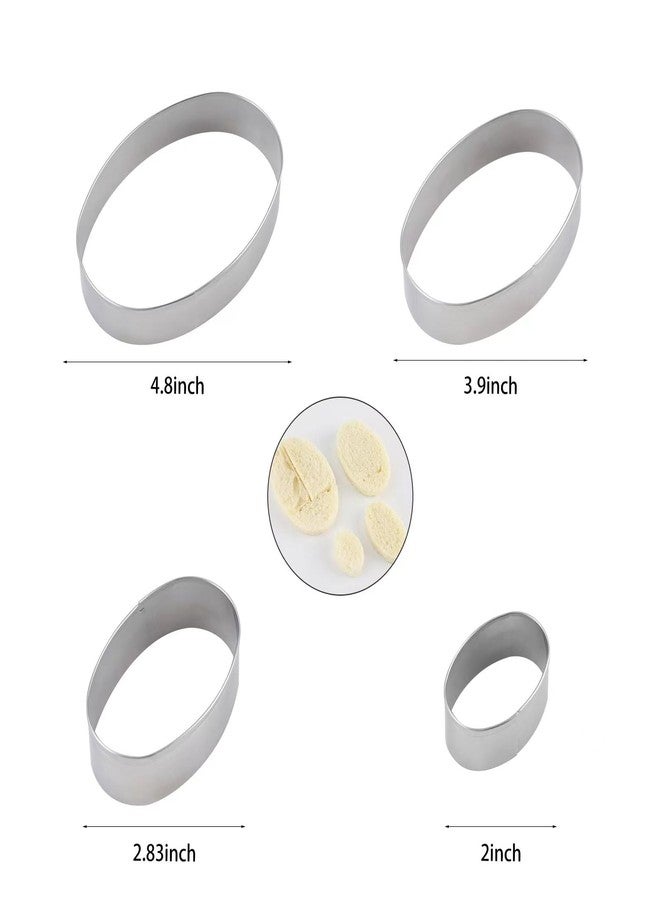 ANCKNE Oval Cookie Cutter Set Large - 5 Inch, 4 Inch, 3 Inch, 2 Inch - Geometric Cookie Cutters Shapes Molds - Stainless Steel Homemade Oval Biscuit Treats Cutter… - Image 3