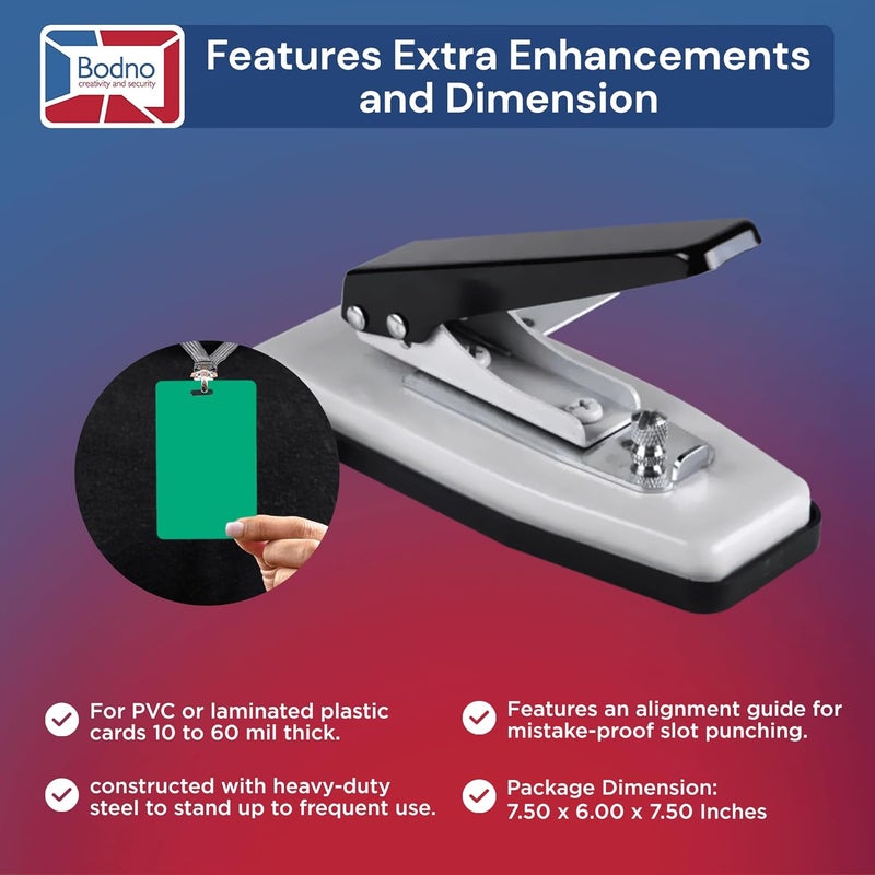Bodno Hand held ID Card Slot Punch (Works with All PVC Cards and ID Card Printers) - Image 5