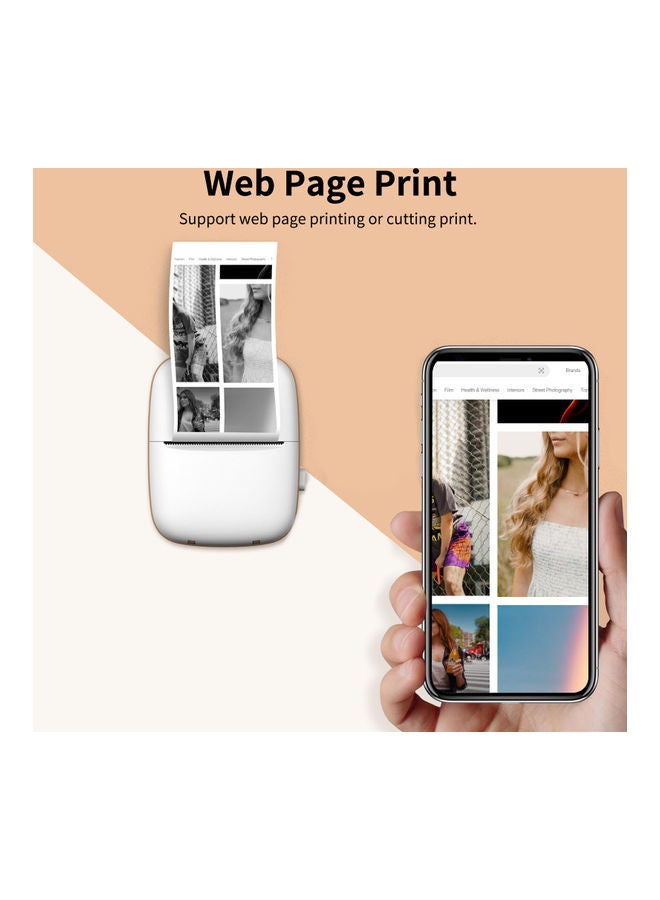 Mini Portable Mobile Pocket Photo Printer White - Image 3