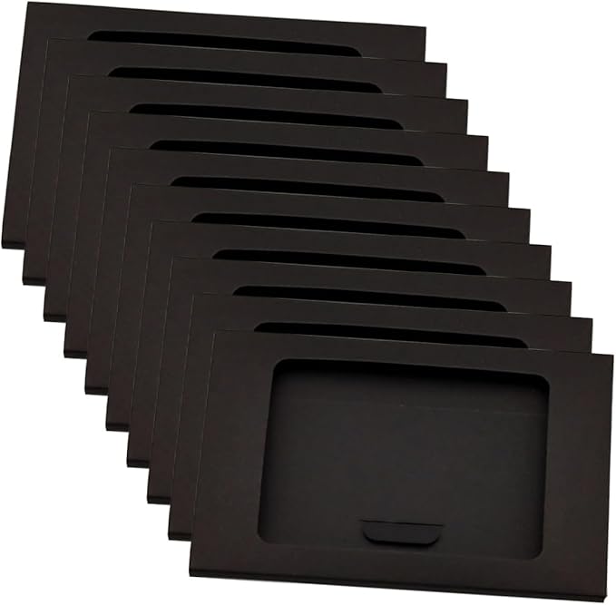 Black Self Seal Kraft Paper Envelopes Storage Boxes Postcard Boxes 10 Pieces - Image 1