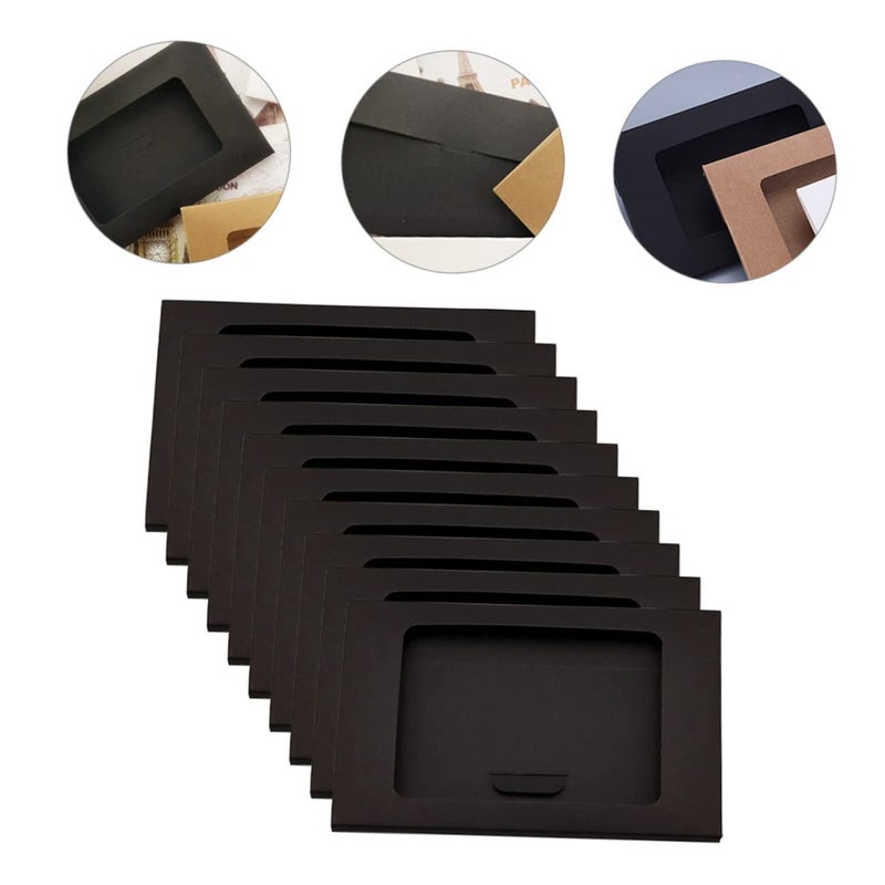 Black Self Seal Kraft Paper Envelopes Storage Boxes Postcard Boxes 10 Pieces - Image 4