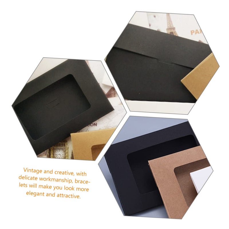 Black Self Seal Kraft Paper Envelopes Storage Boxes Postcard Boxes 10 Pieces - Image 5