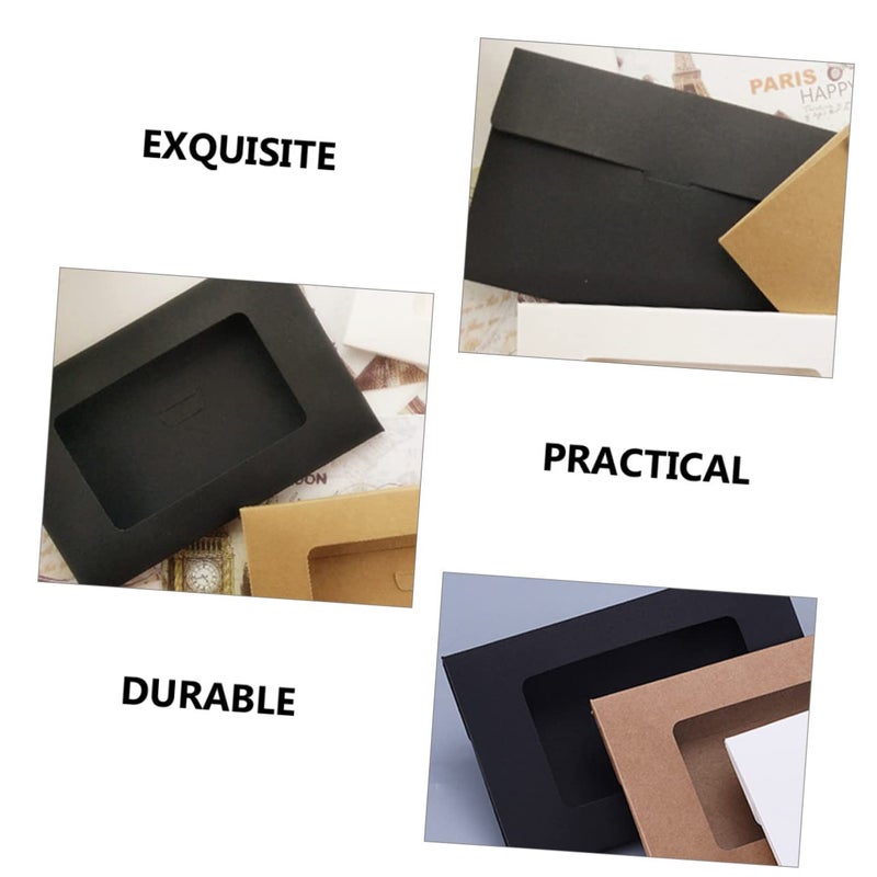 Black Self Seal Kraft Paper Envelopes Storage Boxes Postcard Boxes 10 Pieces - Image 3