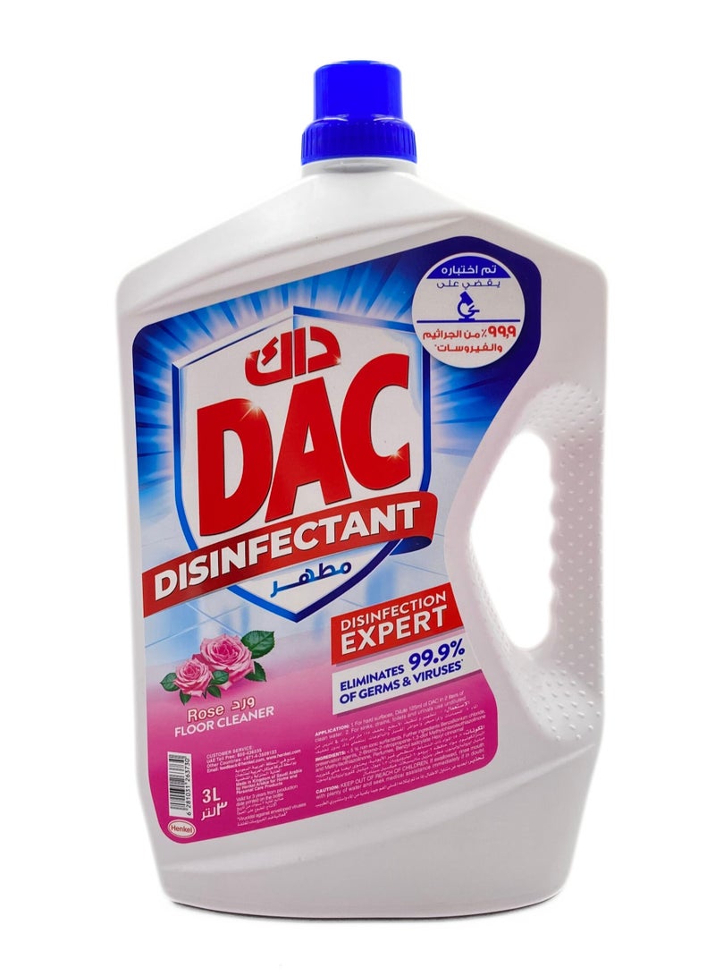 داك مطهر ونظف الأرضيات برائحة الورد 3 لتر