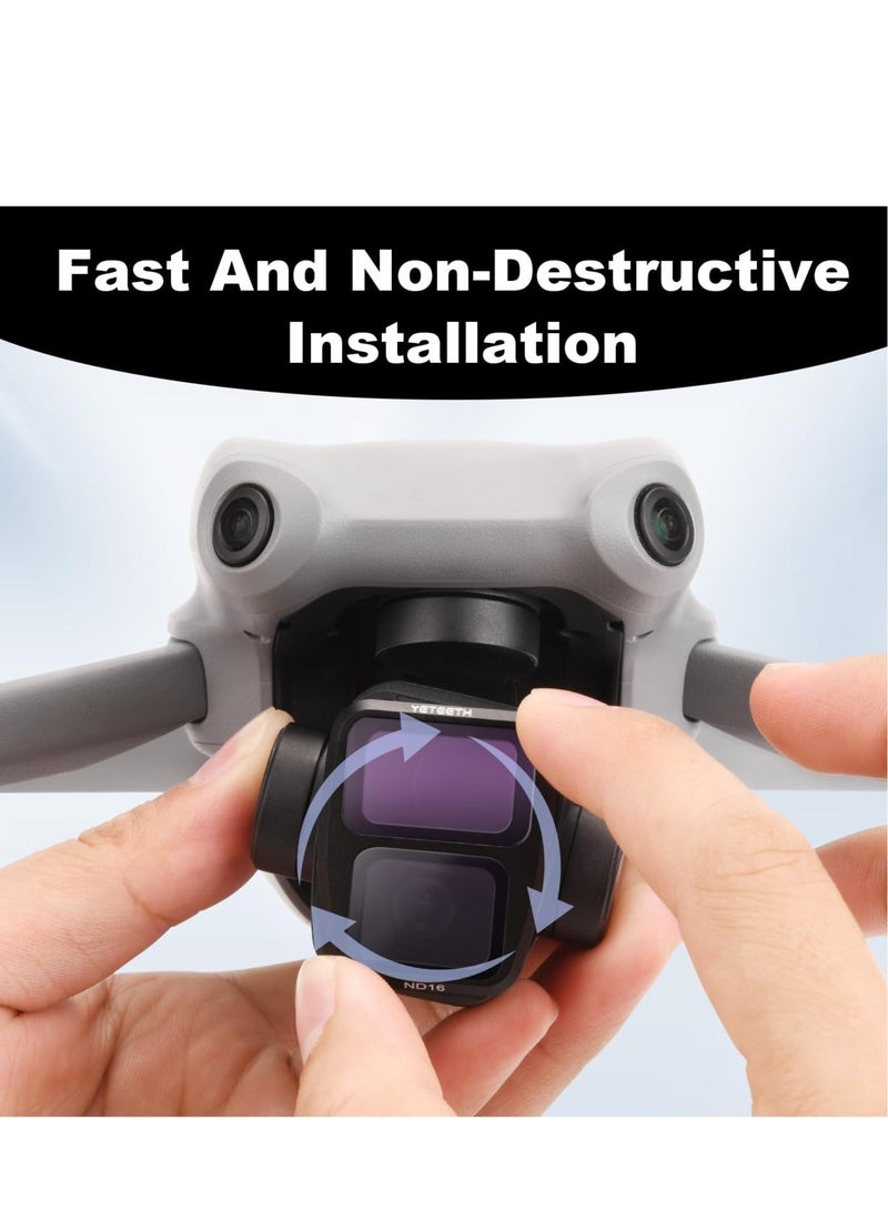 Captaintech ND Filters Set for DJI Air 3 Accessories,6Pack Filters-(UV, CPL, ND8, ND16, ND32, ND64,) (Aluminum Version)