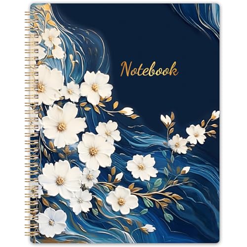 Shoparr Spiral Notebook - Notebooks Spiral Bound, Journal Notebook with Thick Paper & Back Pocket, with Twin-Wire Binding, College Ruled Notebooks - Journals for Women (8.5" * 11", 160 Pages, Floral) - Image 1