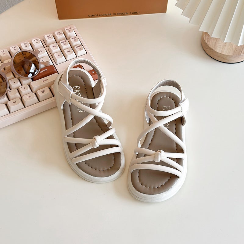 Children'S Sandals Summer Roman Shoes Versatile Non-Slip Soft Sole Fashion Princess Shoes Parent-Child Shoes - Image 3