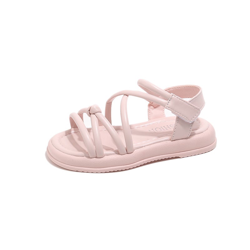 Children'S Sandals Summer Roman Shoes Versatile Non-Slip Soft Sole Fashion Princess Shoes Parent-Child Shoes - Image 1