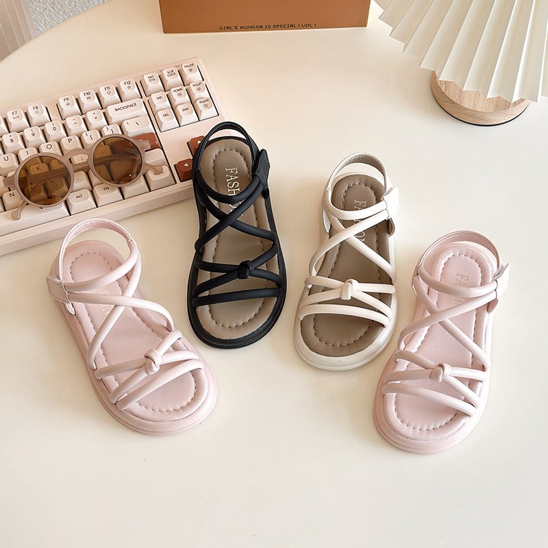 Children'S Sandals Summer Roman Shoes Versatile Non-Slip Soft Sole Fashion Princess Shoes Parent-Child Shoes - Image 5