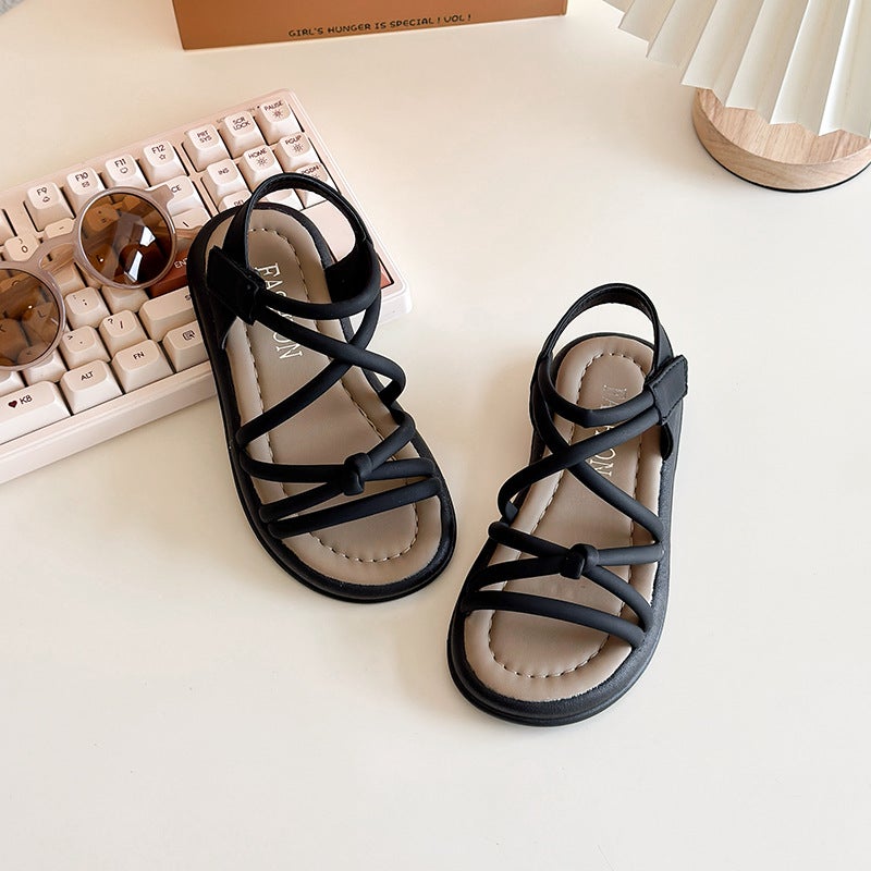 Children'S Sandals Summer Roman Shoes Versatile Non-Slip Soft Sole Fashion Princess Shoes Parent-Child Shoes - Image 4