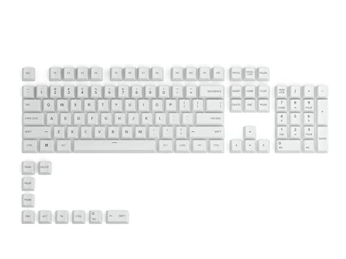 Glorious GPBT Dye Sublimated Keycaps (Arctic White) -Thick PBT 114 Keycap Set for Full Size, TKL,Compact, 75% Mechanical Keyboards - Image 1