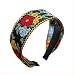 XXFBJNMD Multi Pattern Flower Embroidery Headbands Boho Handmade Embroidery Wide Vintage Ethnic Style Hairbands for Women Outdoor Hair Accessoriesblack - Image 2
