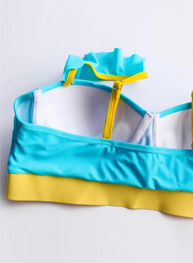 MARGOUN XL Size Lingerie Set Splicing Bikini Push Up Swimsuit Female Swimwear Women Two-piece Bikini set With Bra Cup Bather Bathing Suit Swim Lady Blue /XL(bust 97-101/hip 102-106cm) - Image 5