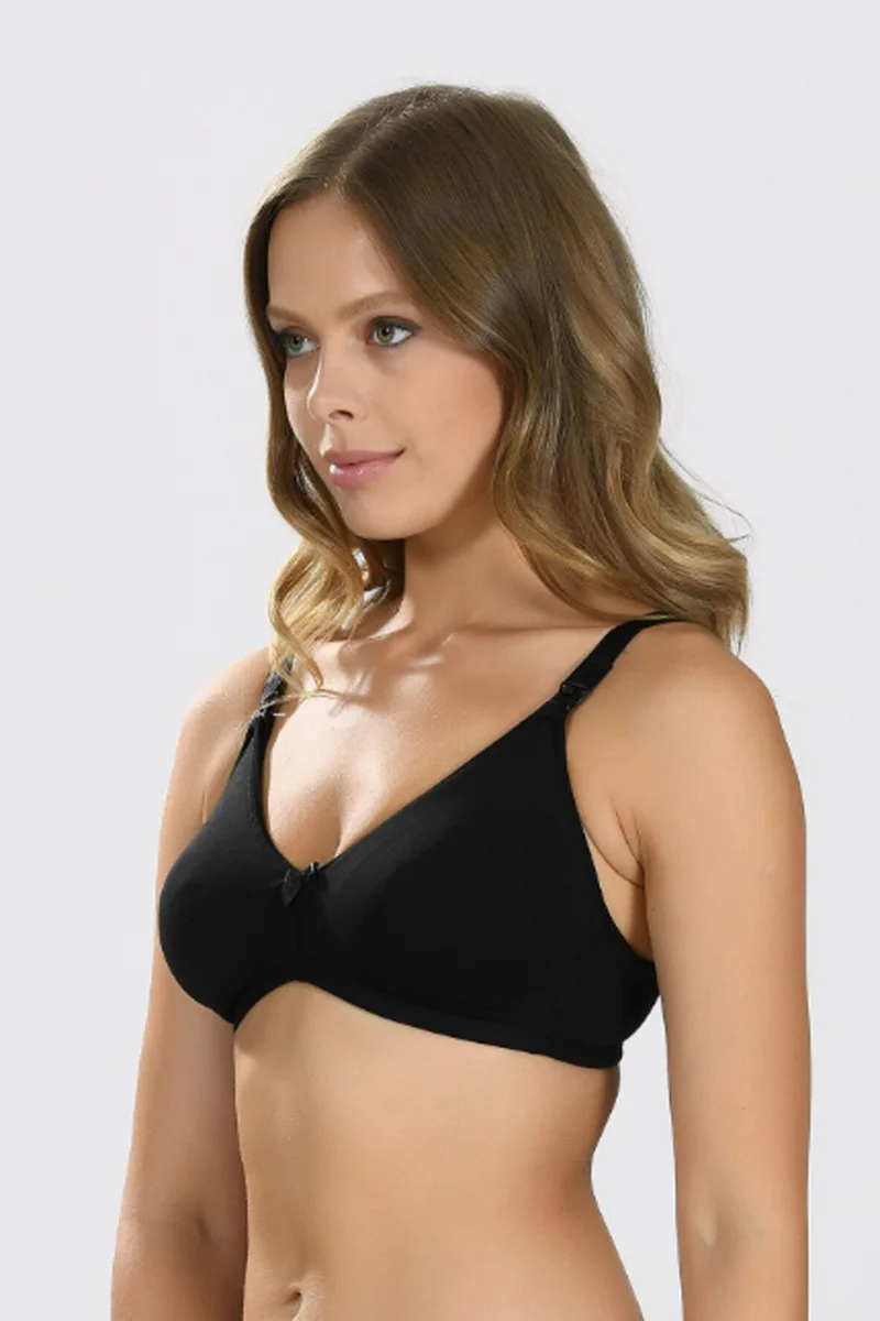 NBB 3581 Women's Cotton Pregnant Postpartum Flexible Soft Supportless Non-Wireless Nursing Bra