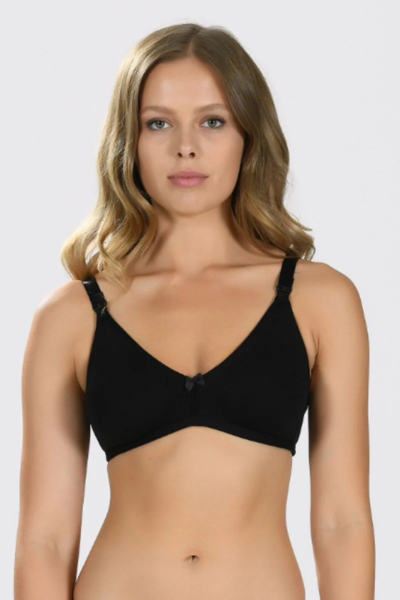 NBB 3581 Women's Cotton Pregnant Postpartum Flexible Soft Supportless Non-Wireless Nursing Bra