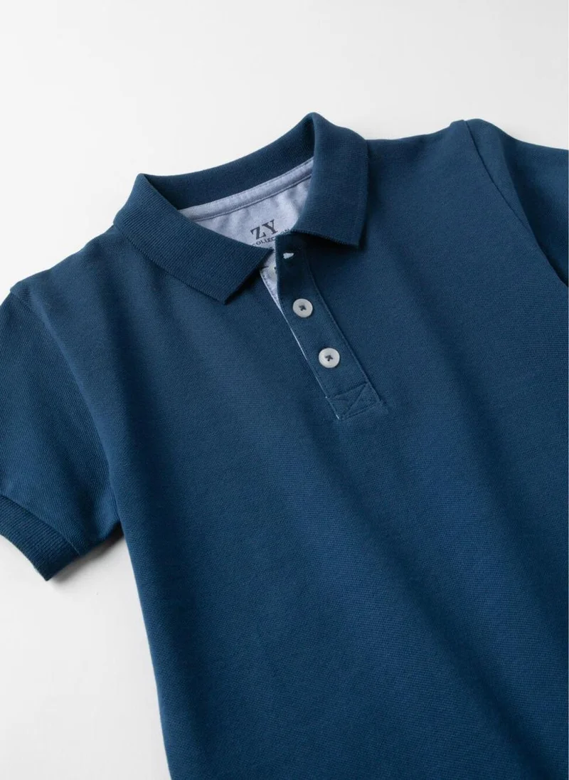 Zippy Polo Shirt for Boys, Dark Blue