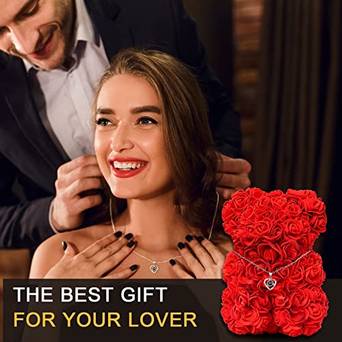 JZEEIWY Handmade Gifts for Her Anniversary Romantic,Gorgeous Birthday Gifts Unique Preserved Roses Forever Flowers with I Love You in 100 Languages Necklace Giftsfor Wife Girlfriend Wife Mom Gifts - Image 3