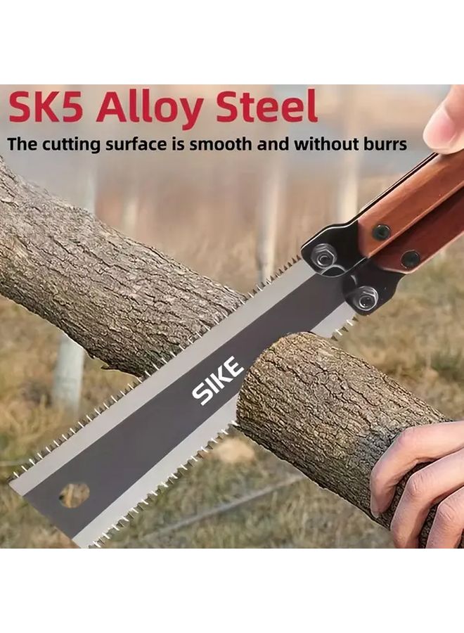 Double Sided Folding Hand Saw for Wood PVC Bamboo Cutting and Pruning - Image 1
