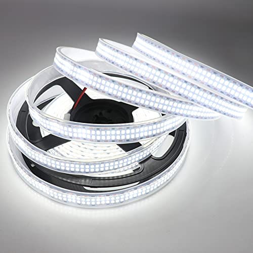 LEDENET LED Strip Lights Cold White 6500K 16.4ft Double Row 2835 SMD 2400LEDs DC 12V Daylight Bright LED Tape Light Flexible Dimmable Ribbon Lamp 5M Waterproof IP67 Outdoor Lighting Decor - Image 1