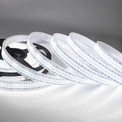 LEDENET LED Strip Lights Cold White 6500K 16.4ft Double Row 2835 SMD 2400LEDs DC 12V Daylight Bright LED Tape Light Flexible Dimmable Ribbon Lamp 5M Waterproof IP67 Outdoor Lighting Decor - Image 2
