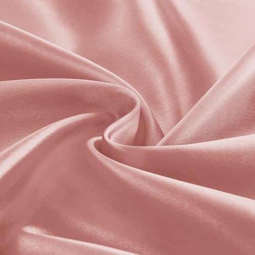 Entisn Rose Gold Satin Fabric by The Yard, Silky Fabric 60 Inch Charmeuse Satin Fabric, Soft Cloth Fabric for Wedding Decor, DIY Crafts, Napkins, Bridal Dress, Sewing(3 Yards) - Image 1