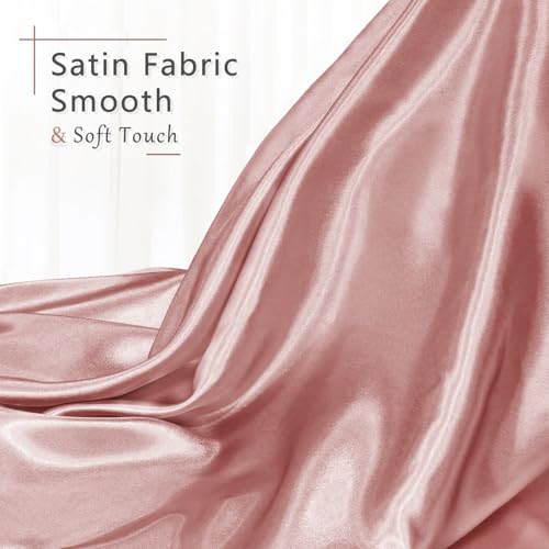 Entisn Rose Gold Satin Fabric by The Yard, Silky Fabric 60 Inch Charmeuse Satin Fabric, Soft Cloth Fabric for Wedding Decor, DIY Crafts, Napkins, Bridal Dress, Sewing(3 Yards) - Image 2