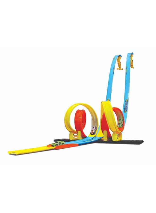 Maisto Fresh Metal 100 Double Cross Loop Set Action Toy for Kids Aged 5 + with Toy Car Track Set, Track Builder Playset & Accessories - Image 1