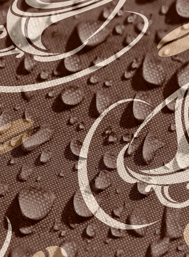 Lunarable Coffee Table Runner & Placemats, Silhouette of Cups and Beans on Abstract Background Fresh Filter Coffee, Set for Dining Table Decor, Placemat 4 pcs + Runner 16"x72", Brown Pale Brown Beige - Image 5