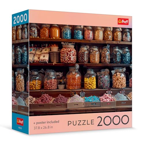 Trefl Square Box Jars of Joy 2000 Piece Jigsaw Puzzle 38x27 Print DIY Puzzle Creative Fun Classic Jigsaw for Adults and Children from 14 Years Old - Image 1
