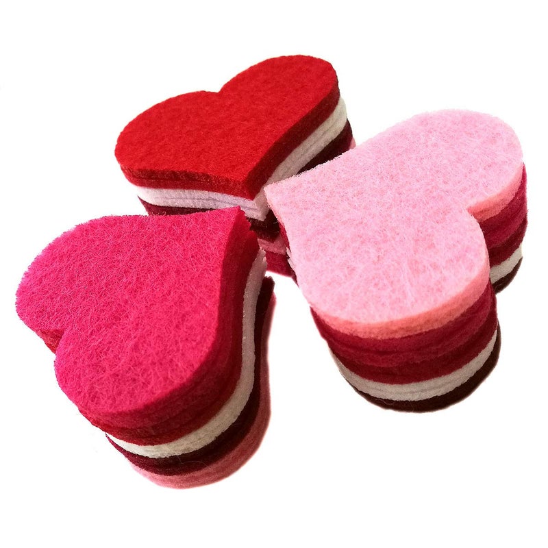 Summer-Ray.com Summer-Ray 100 Felt Heart Laser Cutout Scrapbooking Embellishment Assorted Color - Image 1