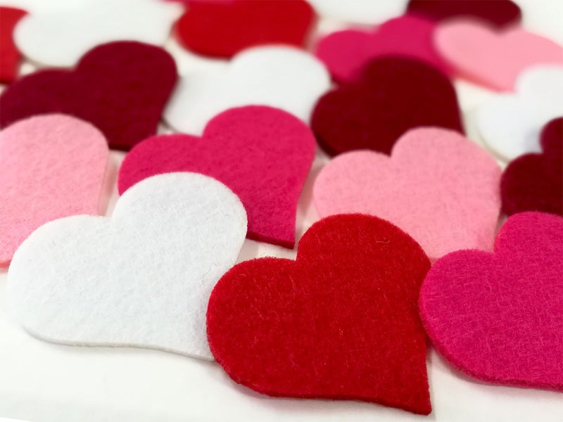 Summer-Ray.com Summer-Ray 100 Felt Heart Laser Cutout Scrapbooking Embellishment Assorted Color - Image 3