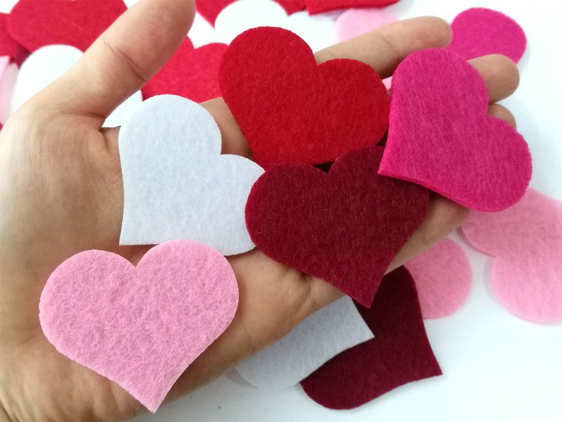 Summer-Ray.com Summer-Ray 100 Felt Heart Laser Cutout Scrapbooking Embellishment Assorted Color - Image 2