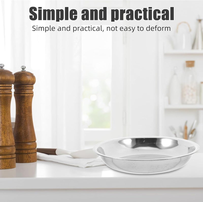 مجموعة أطباق لحم دائرية من الفولاذ المقاوم للصدأ من LABRIMP، قياس 15 سم، 6 قطع، لون فضي، للاستخدام في المطبخ والولائم، لتخزين الحلويات وخلط السلطات - Image 5