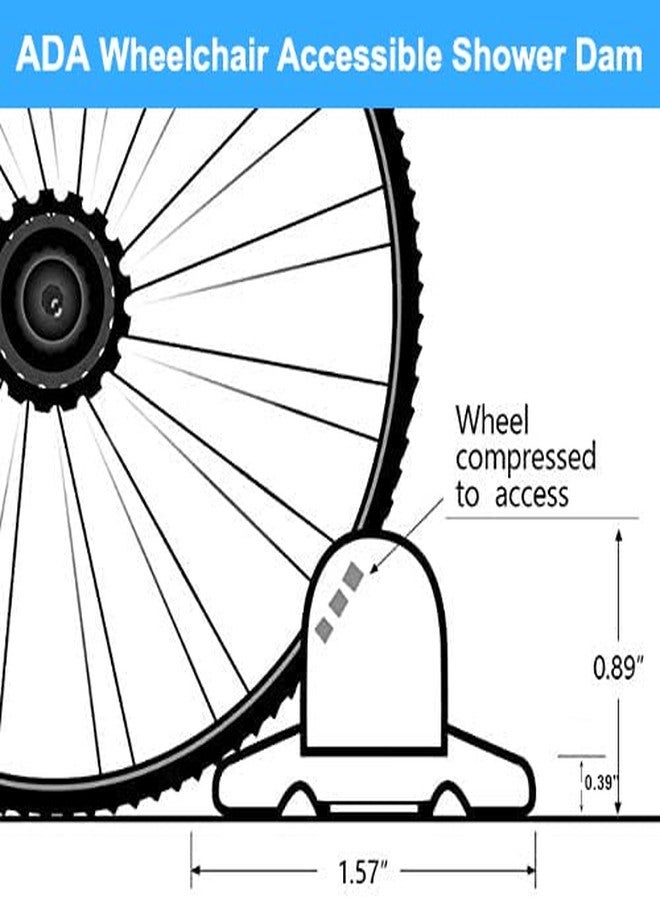 Duzzy 67 Inch Collapsible Shower Threshold Water Dam, Silicone Shower Water Stopper Barrier, Ideal for Wheelchair Accessible, Suitable for ADA Handicap Showers Bathroom(3.4 Ft, Translucent) - Image 2